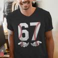 67 Six Seven Number 6 7 Meme Baseball Six Seven For Boys Men Men's V-Neck T-Shirt 67 Six Seven Number 6 7 Meme Baseball Six Seven For Boys Men Men's V-Neck T-Shirt