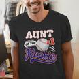 Aunt Rookie Of Year 1st Birthday Baseball Theme Matching Men's V-Neck T-Shirt Aunt Rookie Of Year 1st Birthday Baseball Theme Matching Men's V-Neck T-Shirt