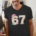 Baseball 67 Dripping Six Seven Drip Boys Gen Z Men's V-Neck T-Shirt Baseball 67 Dripping Six Seven Drip Boys Gen Z Men's V-Neck T-Shirt