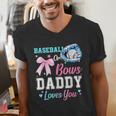 Baseball Or Bows Your Daddy Loves You Gender Reveal Matching Men's V-Neck T-Shirt