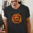 Baseball Drip Angry Lava Slime Ball Graphic Men's V-Neck T-Shirt Baseball Drip Angry Lava Slime Ball Graphic Men's V-Neck T-Shirt
