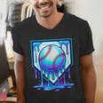 Baseball Drip Ice Cream Blue Glow Melt Ball Graphic Men's V-Neck T-Shirt Baseball Drip Ice Cream Blue Glow Melt Ball Graphic Men's V-Neck T-Shirt