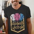 Baseball Lifestyle Ball Sprinkles Drip Boys Kids Men Teen Men's V-Neck T-Shirt Baseball Lifestyle Ball Sprinkles Drip Boys Kids Men Teen Men's V-Neck T-Shirt