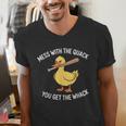 Duck And Baseball Bat Mess With The Quack You Get Whack Men's V-Neck T-Shirt Duck And Baseball Bat Mess With The Quack You Get Whack Men's V-Neck T-Shirt