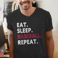 Eat Sleep Baseball Repeat Baseball Player Men's V-Neck T-Shirt