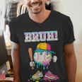 Ice Cream Drip Baseball Bruh Baseball Drip Boy Youth Men's V-Neck T-Shirt