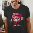 Ice Cream Drip Baseball Valentine's Day Spots Baseball Drip Men's V-Neck T-Shirt Ice Cream Drip Baseball Valentine's Day Spots Baseball Drip Men's V-Neck T-Shirt