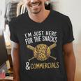 I'm Just Here For The Snacks And Commercials Baseball Men's V-Neck T-Shirt I'm Just Here For The Snacks And Commercials Baseball Men's V-Neck T-Shirt