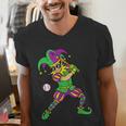 Jester Baseball Mardi Gras Carnival Sport Men Boy Teen Kids Men's V-Neck T-Shirt Jester Baseball Mardi Gras Carnival Sport Men Boy Teen Kids Men's V-Neck T-Shirt