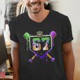 Mardi Gras Baseball Carnival Party Ice Cream Drip Boys Men's V-Neck T-Shirt Mardi Gras Baseball Carnival Party Ice Cream Drip Boys Men's V-Neck T-Shirt