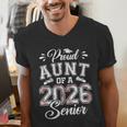 Proud Aunt Of A 2026 Senior Baseball Graduate Men's V-Neck T-Shirt Proud Aunt Of A 2026 Senior Baseball Graduate Men's V-Neck T-Shirt