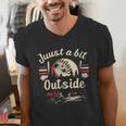 Retro Quote Just a Bit Outside Baseball Vintage Men's V-Neck T-Shirt