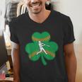 Retro Shamrock Baseball St Patricks Day Men Women Boys Girls Men's V-Neck T-Shirt