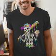 Skeleton Baseball Drip Boys Ice Cream Drip Youth Baseball Men's V-Neck T-Shirt