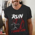 Vintage Baseball Catcher Boys Go Ahead Run I Dare You Men's V-Neck T-Shirt Vintage Baseball Catcher Boys Go Ahead Run I Dare You Men's V-Neck T-Shirt