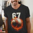 Women's 67 Baseball Boys Birthday Teens Six Seven Brainrot Men's V-Neck T-Shirt Women's 67 Baseball Boys Birthday Teens Six Seven Brainrot Men's V-Neck T-Shirt