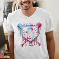 9th Birthday Boys Baseball Ice Cream Drip Boys Baseball Men's V-Neck T-Shirt 9th Birthday Boys Baseball Ice Cream Drip Boys Baseball Men's V-Neck T-Shirt