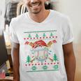 Baseball Christmas Ugly Sweater Santa Sport Men Kids Men's V-Neck T-Shirt Baseball Christmas Ugly Sweater Santa Sport Men Kids Men's V-Neck T-Shirt