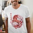 Chinese New Year 2026 Year Of The Horse Raglan Baseball Tee Men's V-Neck T-Shirt Chinese New Year 2026 Year Of The Horse Raglan Baseball Tee Men's V-Neck T-Shirt