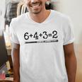 Double Play 6 4 3 2 Vintage Baseball Math Softball Player Premium Tri-Blend Men's V-Neck T-Shirt