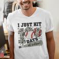 I Just Hit 100 Days Of School Camo Baseball 100 Days Smarter Men's V-Neck T-Shirt