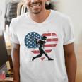Valentines Baseball Batter Silhouette Heart Men Boys Kid Men's V-Neck T-Shirt Valentines Baseball Batter Silhouette Heart Men Boys Kid Men's V-Neck T-Shirt