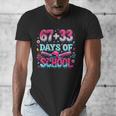 67 33 Days Of School Baseball Drip 100th Day Of School Boys Men's V-Neck T-Shirt