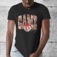Leopard Checkered Game Day Baseball Coquette Bow Women Girls Men's V-Neck T-Shirt Leopard Checkered Game Day Baseball Coquette Bow Women Girls Men's V-Neck T-Shirt
