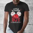 Little Slugger Boy Coming Soon Baby Announcement Baseball Men's V-Neck T-Shirt