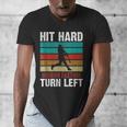 Retro Hit Hard Run Fast Turn Left Baseball Lover Men's V-Neck T-Shirt Retro Hit Hard Run Fast Turn Left Baseball Lover Men's V-Neck T-Shirt