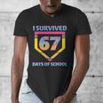 I Survived 67 Days Of School Baseball Trend For Boys Girls Men's V-Neck T-Shirt I Survived 67 Days Of School Baseball Trend For Boys Girls Men's V-Neck T-Shirt