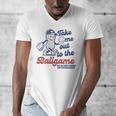 Take Me Out To The Ball Game Retro Peanuts Baseball Sports Men's V-Neck T-Shirt