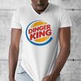 Baseball Dinger King Logo For Home Run Players And Fan Men's V-Neck T-Shirt