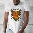 Baseball Drip Ice Cream Dripping Blaze Hunter Orange Camo Men's V-Neck T-Shirt Baseball Drip Ice Cream Dripping Blaze Hunter Orange Camo Men's V-Neck T-Shirt