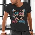 67 33 Days Of School Baseball Drip 100 Days Of School Men's V-Neck T-Shirt 67 33 Days Of School Baseball Drip 100 Days Of School Men's V-Neck T-Shirt