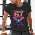67 Meme Trendy Baseball Number 67 Player Six Seven Men's V-Neck T-Shirt 67 Meme Trendy Baseball Number 67 Player Six Seven Men's V-Neck T-Shirt