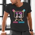 Baseball 13 Year Ice Cream Drip 13th Bday Official Teenager Men's V-Neck T-Shirt Baseball 13 Year Ice Cream Drip 13th Bday Official Teenager Men's V-Neck T-Shirt