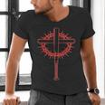 Baseball Cross Bats Pitcher Jesus Faith Men's V-Neck T-Shirt Baseball Cross Bats Pitcher Jesus Faith Men's V-Neck T-Shirt