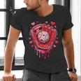 Baseball Drip Ice Cream Sprinkles Valentines Day Baseball Men's V-Neck T-Shirt