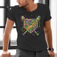 Baseball Mardi Gras Home Plate Ice Cream Drip Carnival Mask Men's V-Neck T-Shirt