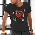 Baseball Valentines Day Heart Boys Sports Love Men's V-Neck T-Shirt