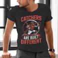 Catchers Are Built Different Baseball Catcher Men's V-Neck T-Shirt