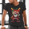 HUGvyn Santa Playing Baseball Ice Cream Drip Christmas Boys Men's V-Neck T-Shirt HUGvyn Santa Playing Baseball Ice Cream Drip Christmas Boys Men's V-Neck T-Shirt