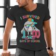 HUGvyn I Survived 100 Days Of School Baseball 6 7 Ice Cream Men's V-Neck T-Shirt