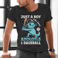 Just A Boy Who Loves Axolotls & Baseball Men's V-Neck T-Shirt Just A Boy Who Loves Axolotls & Baseball Men's V-Neck T-Shirt