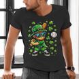 Leprechaun Playing Baseball Happy St Patricks Day Men Boys Men's V-Neck T-Shirt Leprechaun Playing Baseball Happy St Patricks Day Men Boys Men's V-Neck T-Shirt