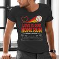 Love Is Our Home Run Baseball Valentine Couple Men's V-Neck T-Shirt Love Is Our Home Run Baseball Valentine Couple Men's V-Neck T-Shirt