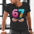 Six Seven 6-7 Baseball Ice Cream Drip 67 Meme Hands Men's V-Neck T-Shirt Six Seven 6-7 Baseball Ice Cream Drip 67 Meme Hands Men's V-Neck T-Shirt