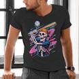 Skeleton Baseball Drip Boy Youth Dripping Baseball Halloween Men's V-Neck T-Shirt Skeleton Baseball Drip Boy Youth Dripping Baseball Halloween Men's V-Neck T-Shirt