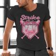 Strike Out Breast Cancer Baseball Drip For Boys Youth Men's V-Neck T-Shirt Strike Out Breast Cancer Baseball Drip For Boys Youth Men's V-Neck T-Shirt